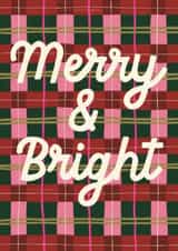 Classic Christmas Card - Merry And Bright - Colourful Check created by Mallory McAfee