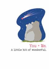Cute Valentine's Day/Anniversary Card - You + Me - Little Bit Of Wonderful created by Dandelion Stationery