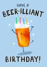 Cute Birthday Card - For Him - Beer Pun created by Emma Proctor