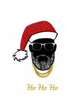 Ho Ho Ho Christmas Card – Cool Black Santa with Urban Style created by All Shades