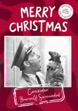 Cute Christmas Card - Serenading Dog - Battersea Heritage History Card created by Cardology
