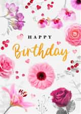 Traditional Birthday Card - For Her - Flowers created by Emma Proctor