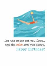 Classic Birthday Card - Quirky Wild Swimming created by Dandelion Stationery