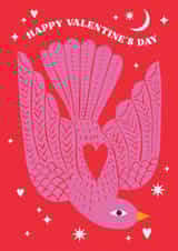 Arty Valentine's Day Card - Love Bird Design - Modern created by Maggie Magoo Designs