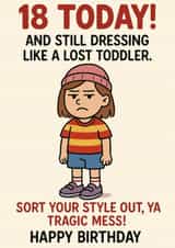 Funny 18th Birthday card created by ZFG Cards