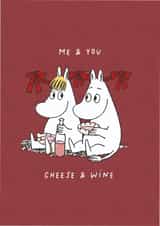Cute Christmas Card - Moomin - Me And You - Cheese And Wine created by Moomin Characters