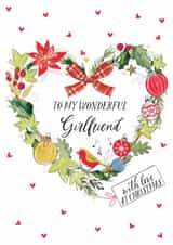Traditional Christmas Card - For Girlfriend - Wreath created by Katie Phythian Design