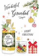 Traditional Christmas Card - For Grandad - Festive Tipple created by Katie Phythian Design