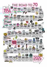 Cute 70th Birthday Card - The Road To 70 - 1956 created by Eskimo Kiss Designs