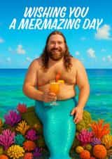 Funny Birthday Card - Mermaid - Merman created by AbiGoLucky