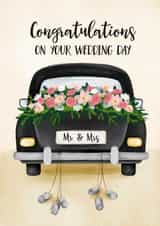 Classic Wedding Card - Car - Mr & Mrs created by Jane Beljo