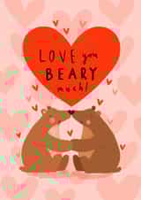Cute Valentine's Day Card - I Love You Beary Much created by Nicola Watson