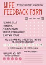 Funny Valentine’s Day Card - For Wife - Feedback Form created by Christine Cuddihy Illustration