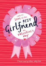 Heartfelt Valentine's Day Card - Best Girlfriend - Rosette created by Bow & Bell