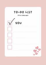 Saucy rude to do list valentines card created by thekhedit