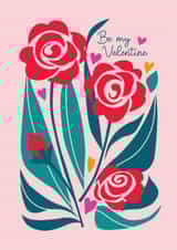 Arty Valentine's Day Card - Be My Valentine - Roses created by Happy Street