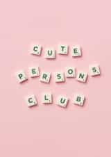 Cute new Baby Girl card 'Cute Persons Club' created by Danielle Ellen