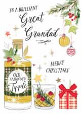 Traditional Christmas Card - For Great Grandad - Festive Tipple created by Katie Phythian Design