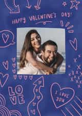 Personalised Valentines Day Photo Card created by Josie Gledhill - Cute Valentine's Day Card - Love Doodles