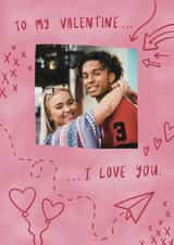 Personalised Valentines Day Photo Card created by Josie Gledhill - Classic Valentine's Day Card - Love Doodles