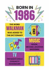 Born in 1986 Fun Facts 40th Birthday Card created by Sweary Fairy Prints