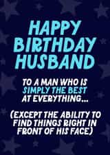 Funny Birthday Card - For Husband - Simply The Best created by Blush & Blossom