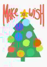 Minimalist New Year Christmas tree card, cute design, nice color created by Alenkeit 