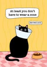 Funny get well soon card - cat with wearing a cone created by Deadpixel