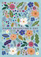 Wildflowers and Hearts Valentine's Day Card created by Eli the Goat