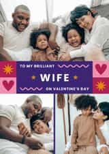 Personalised Valentines Day Photo Card created by Joanne Hawker - Classic Valentine's Day Card - Brilliant Wife