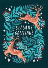 Classic Christmas Card - Seasons Greetings - Reindeer created by Ohh Deer