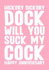 Naughty Anniversary Card - For Her - Hickory Dickory Dock created by Blind Faith