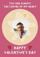 Personalised Valentines Day Photo Card created by Rosie bees craft box - Cute photo card valentines card for partner  - jammie dodger - biscuit lover