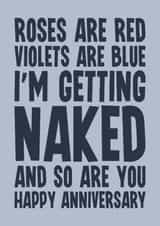 Cheeky Anniversary Card - For Him - Let's Get Naked created by Blind Faith