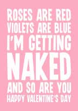 Cheeky Valentine's Day Card - For Her - Let's Get Naked created by Blind Faith