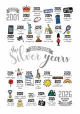Cute Anniversary Card - 25th Silver Wedding - Life Events - 2021 created by Eskimo Kiss Designs