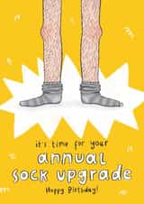 Funny Birthday Card - For Him - Annual Sock Upgrade created by Arrow Gift Co