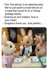 Funny Anniversary Card – Fine Dining - Foodie Humour created by Brainbox Candy