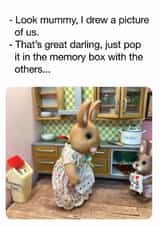 Funny Birthday Card – Memory Box Drawing - Mothers Day created by Brainbox Candy