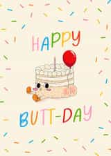 Cute & Cheeky Birthday Card – Birthday Cake Sprinkles – Happy Butt-Day created by Chipper Prints