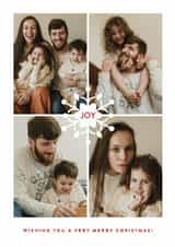 Personalised Christmas Photo Card created by Olivia Raufman Design - Classic Christmas Card – Minimalist Snowflake – Joy