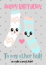 Cute Happy Birthday Card - My Other Half created by Tori Sturgess
