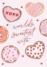 Cute Valentine's Day/Anniversary Card - World's Sweetest Wife - Donuts created by Making Meadows Ltd