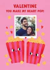 Personalised Valentines Day Photo Card created by Lemon and Sugar  - Cute Valentine's Day Card - Popcorn