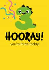 Fun Dino Age 3- 3rd Birthday Card created by Pango Productions