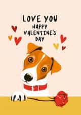 Cute Valentine's Day Card - Jack Russell Terrier created by Diva Doodle Designs