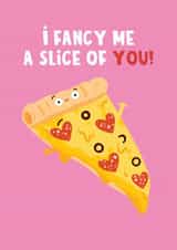 Cute Anniversary/Valentine's Day Card - Pizza - Fancy A Slice Of You created by Lucy Maggie Designs