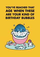 Cute Birthday Card - Birthday Bubbles - Little Miss created by Mr. Men