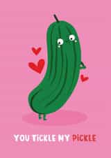 Cute Valentine's Day/Anniversary Card - You Tickle My Pickle - Pickle created by Lucy Maggie Designs
