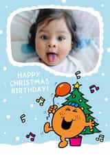 Personalised Christmas Photo Card created by Mr. Men - Cute Birthday Card - Little Miss Fun - Mr. Men - Christmas Birthday